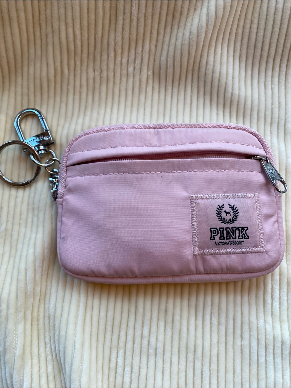 PINK Victoria's Secret Blush Pink Key & Card Holder with Keyring